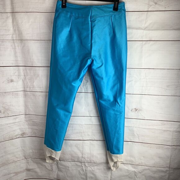 Vintage 80s CB Sports Ladies 12 Stirrup Ski Pants Blue Helanca Norway Retro snow - Picture 4 of 16